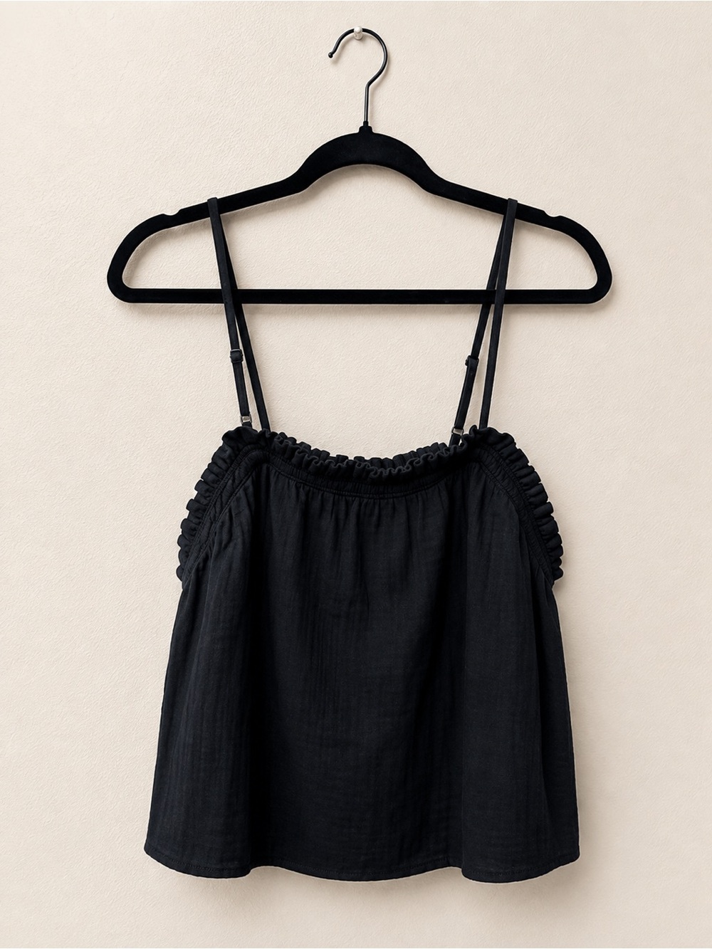 Old Navy Black Ruffled Strap Camisole